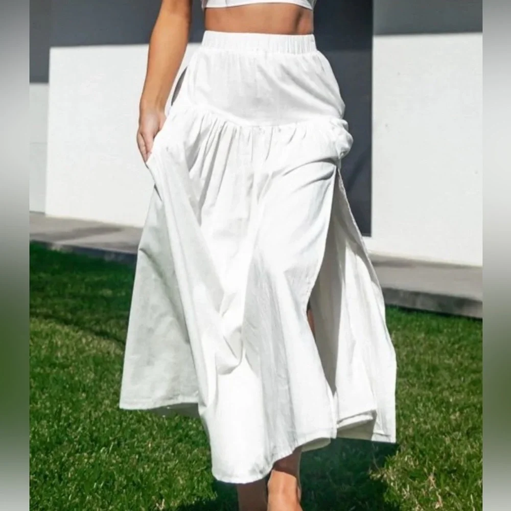 Beginning Boutique Tiered Maxi Skirt Set for Resort Wear